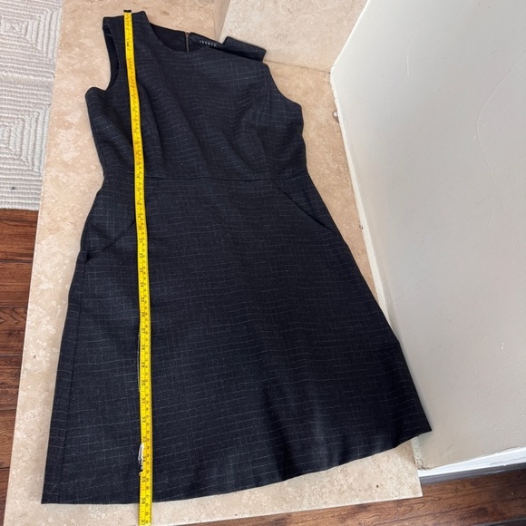 Theory Black Window Pane Sleeveless Virgin Wool Sheath Womens Size 8 - Picture 12 of 16